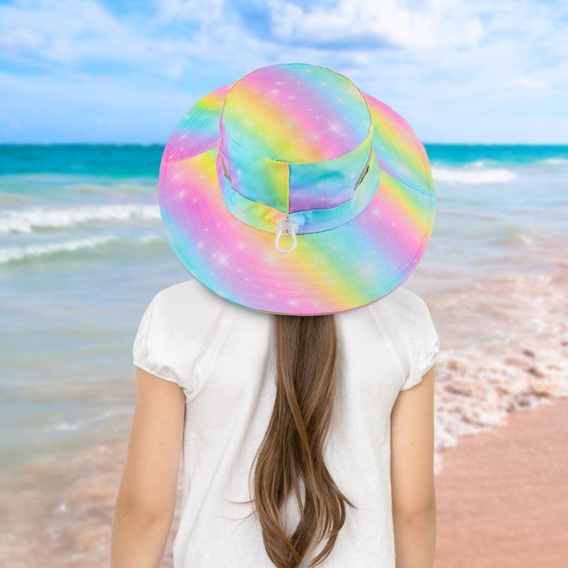 ICOSY Kids Sun Hat for Girls Mesh Bucket Hat Toddler UV Protection Beach Hat Kids Foldable Fishing Hat for Girls 2-8 Years - Image 3